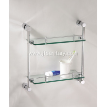 Chrome Bathroom Dual Tier Bathroom Glass Shelf